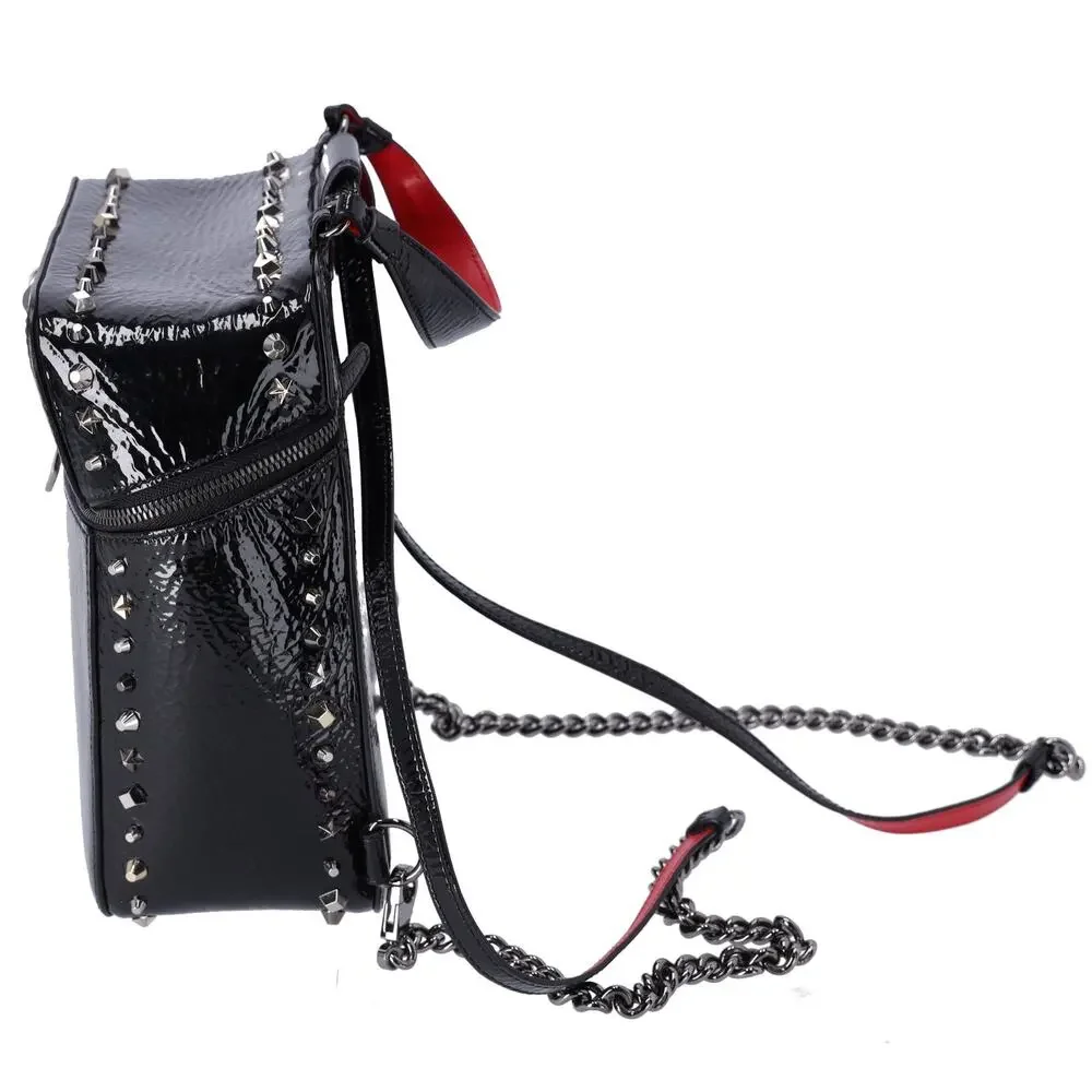 Christian Louboutin Rubyrow Backpack Black Patent Leather Studded